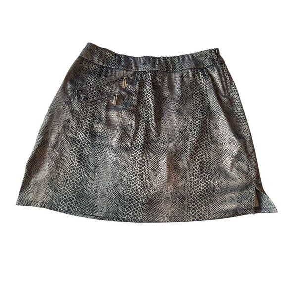 JAMIE SADOCK size 12 Golf Skort Skirt shorts Black Gray snakeskin snake print - Picture 4 of 9